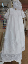christening baptism heirloom length gown white lace