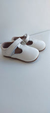 leather christening baptism shoes t bar white