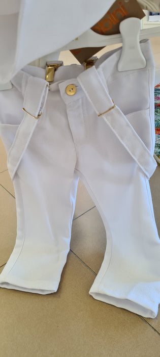 European white boys vest suit christening suit with bowler hat