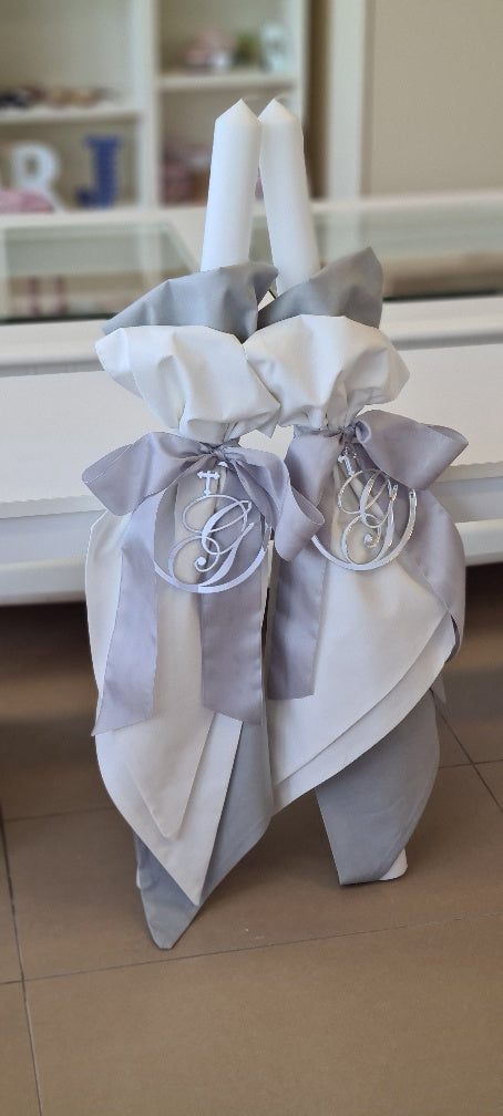 orthodox christening candle with personalised initial