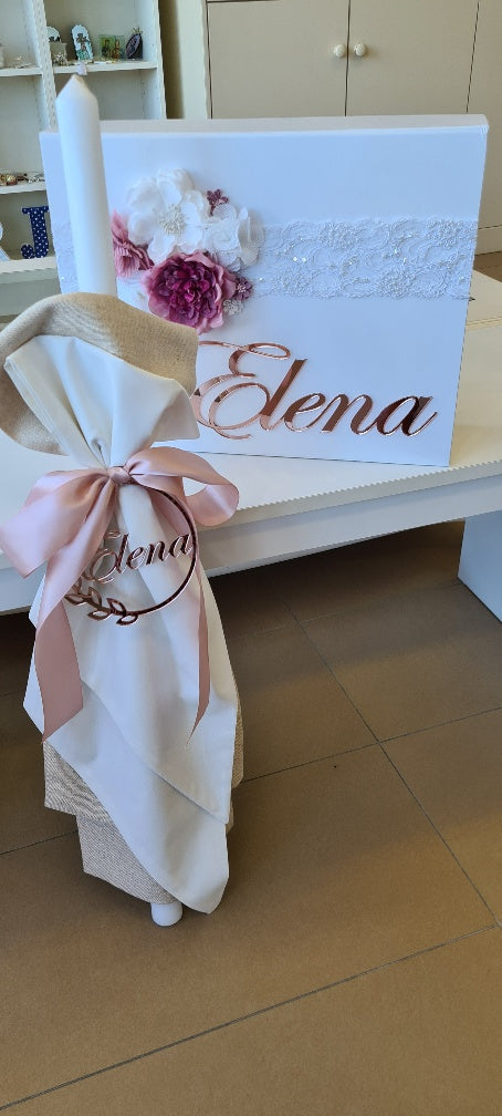 orthodox christening candle personalised with name