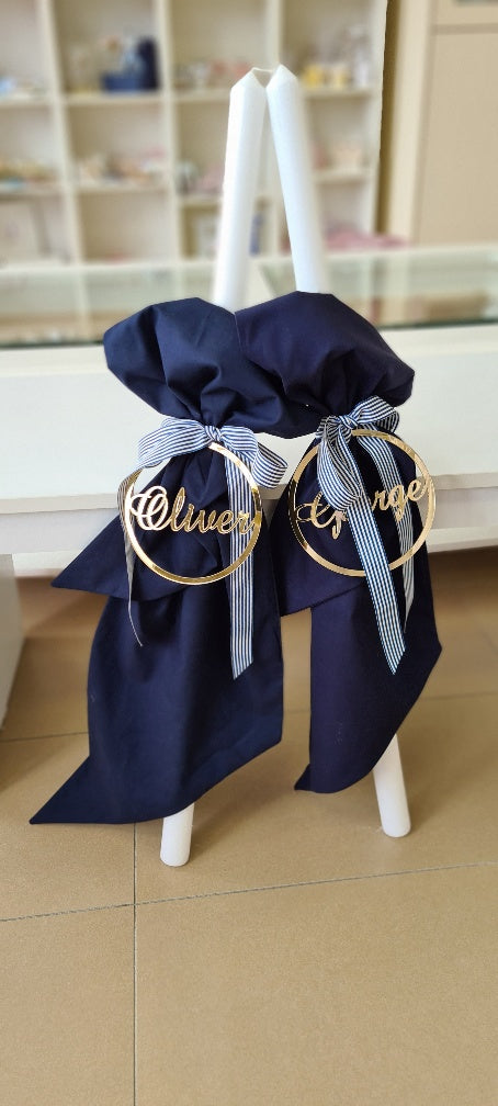 orthodox christening candle with personalised initial