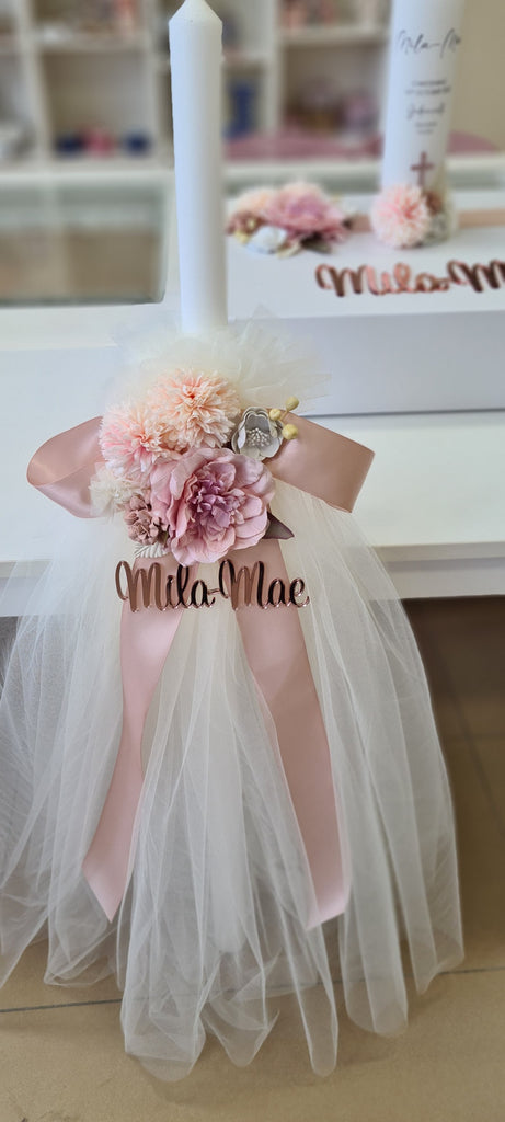 orthodox christening candle personalised with name