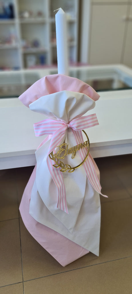 orthodox christening candle personalised with name