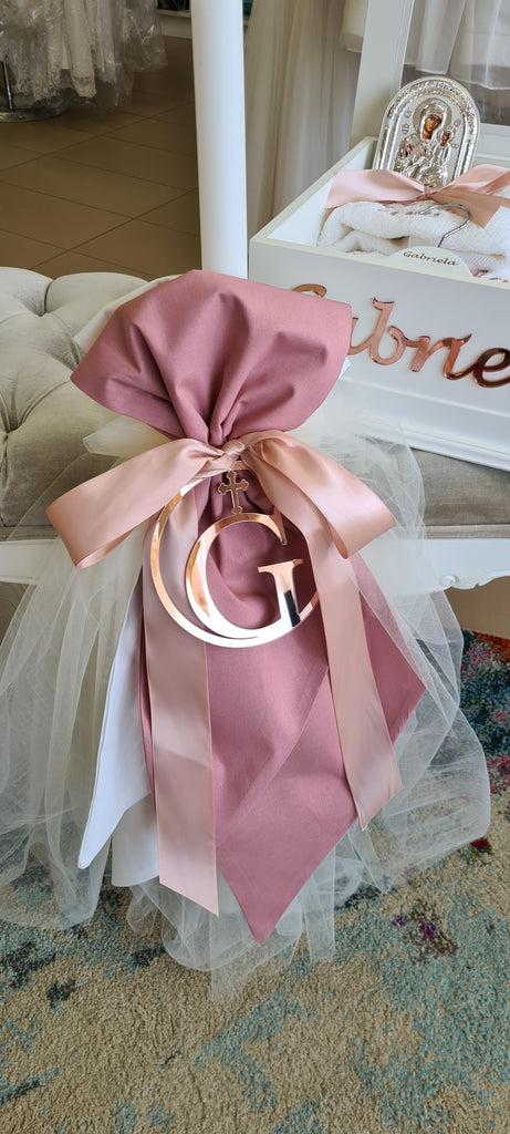 orthodox christening candle with personalised initial