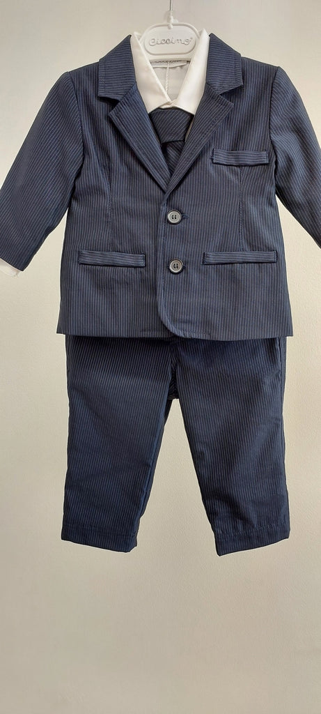 boys navy cardigan suit striped bow tie italian european suit