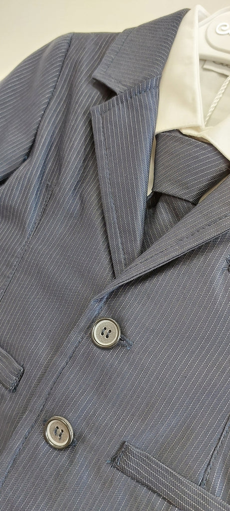 boys navy cardigan suit striped bow tie italian european suit