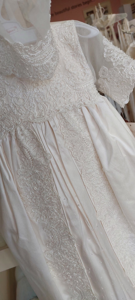 silk lace christening baptism gown for boys  girls