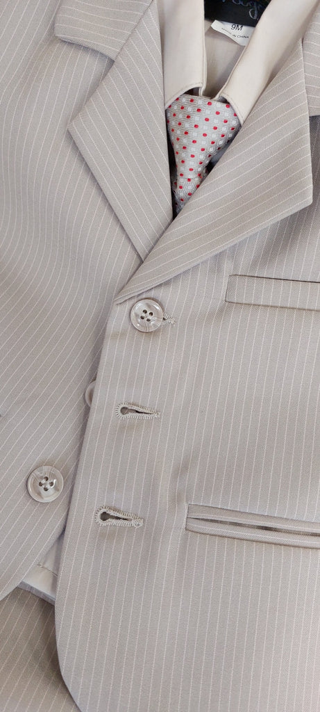 boys christening baptism outfit beige colour with tie