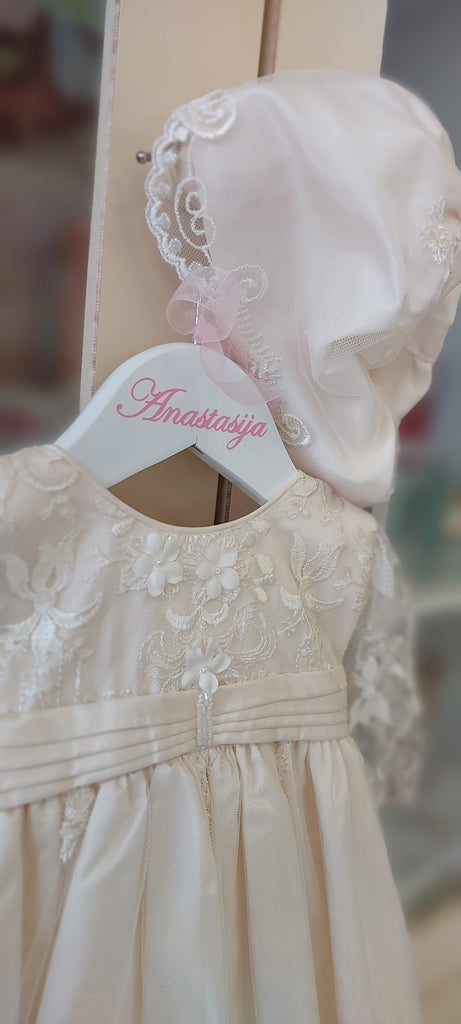 kids personalised christening coat hanger