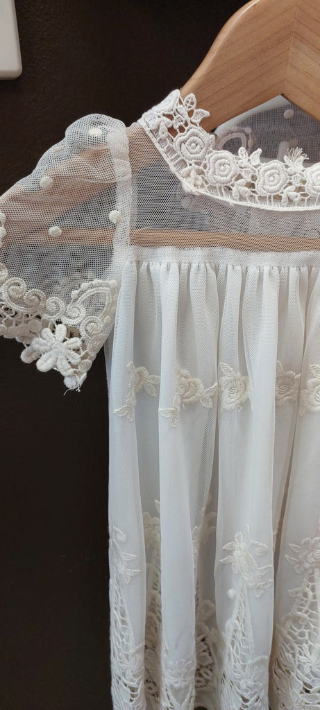 vintage lace girls christening dress