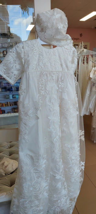 christening baptism gown embroidered lace