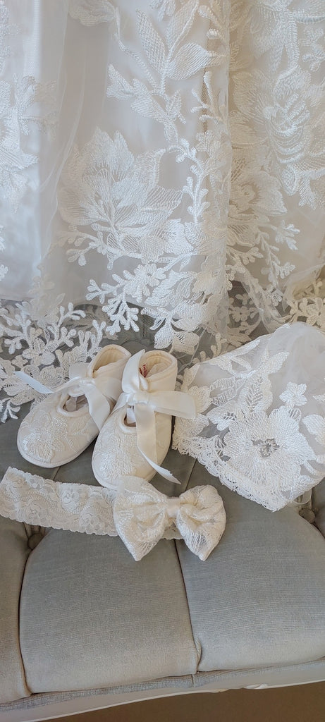 christening baptism gown embroidered lace