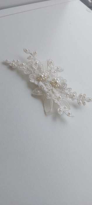 commjunion beaded lace pearl hair clip