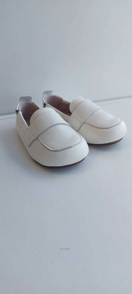 leather white loafers christening baptism shoes