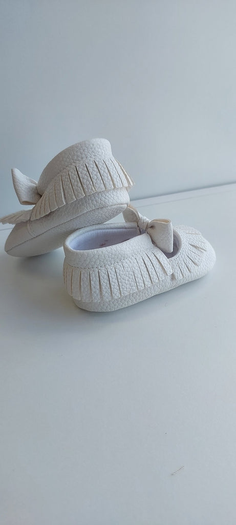 white moccassins christening baptism shoes girls boys