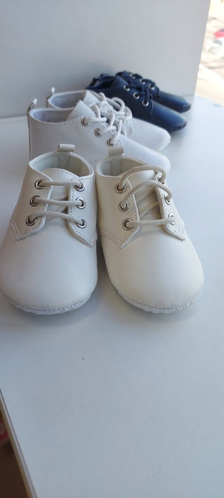 unisex leather look boys girls lace-up shoes