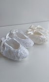 silk lace christening baptism booties shoes