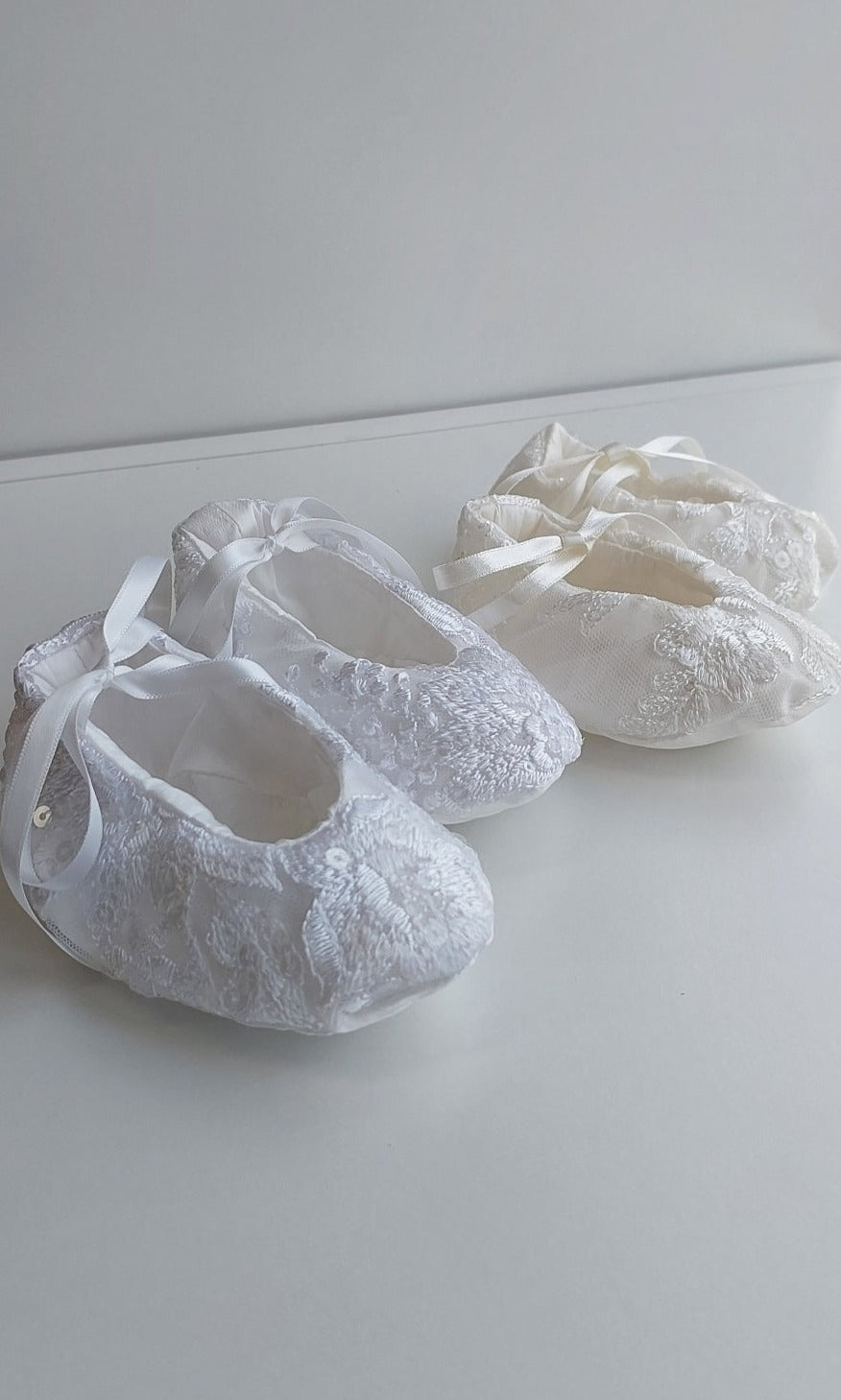 Lilys Attic Christening Silk Lace Booties - Main Image