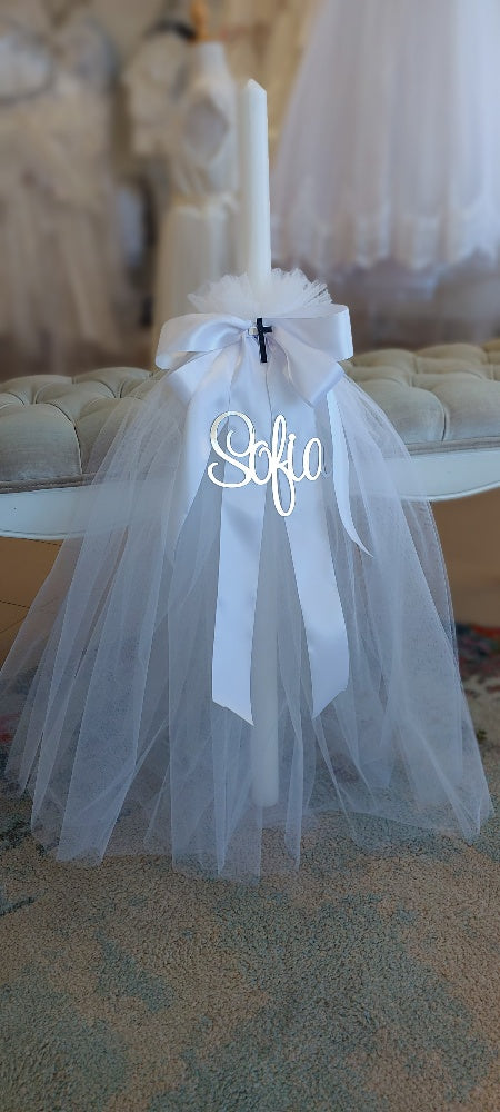 orthodox christening candle personalised with name