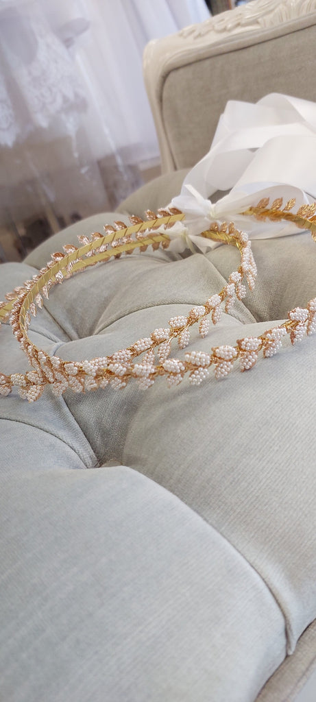 greek orthodox wedding crowns stefana olive and pearl design