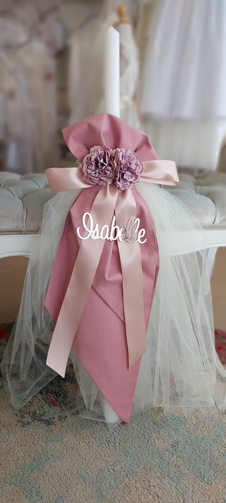 orthodox christening candle personalised with name