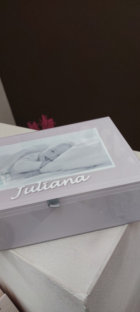 glass keepsake frame personalised box