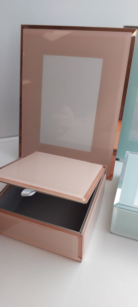 frame and glass trinket box personalised christening baptism