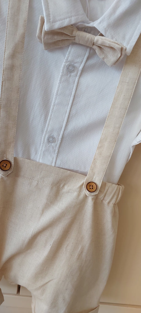 boys shorts bowtie christening baptism set