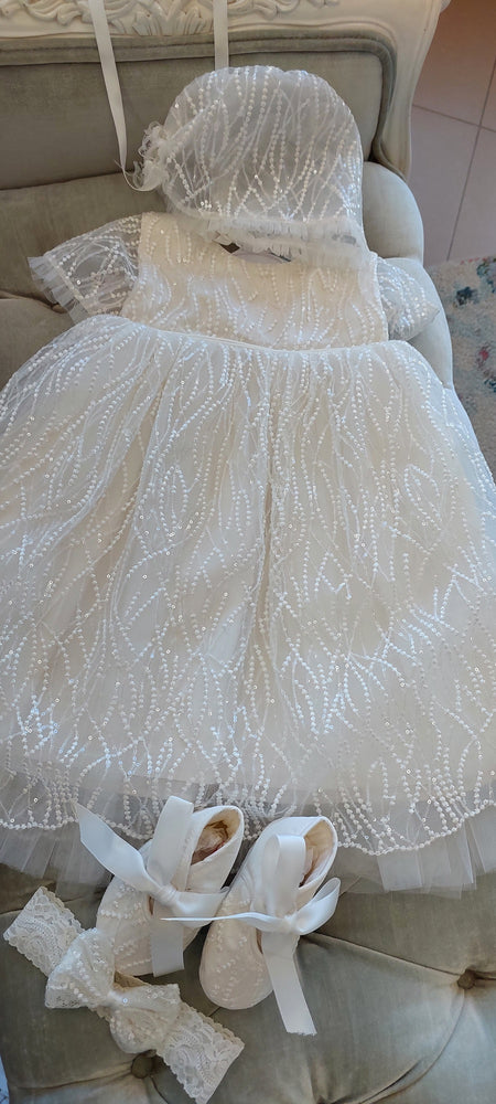 beaded lace silk christening dress girls baptism gown