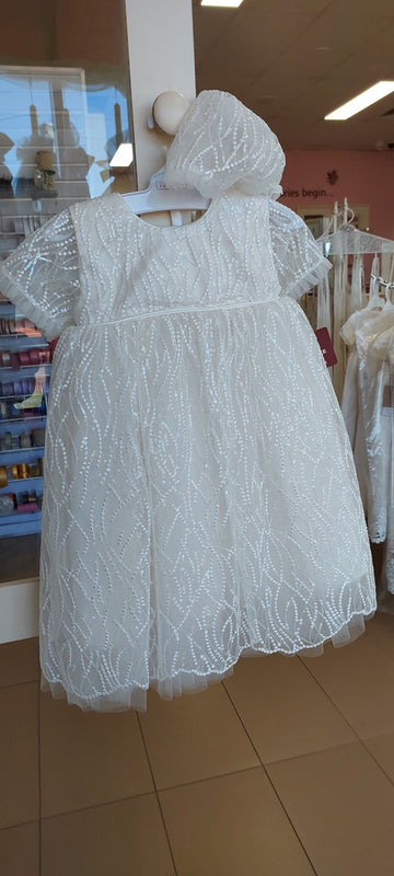 beaded lace silk christening dress girls baptism gown