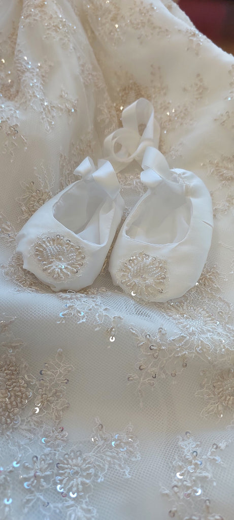 exclusive christening gown champagne beaded lace girls baptism gown dress