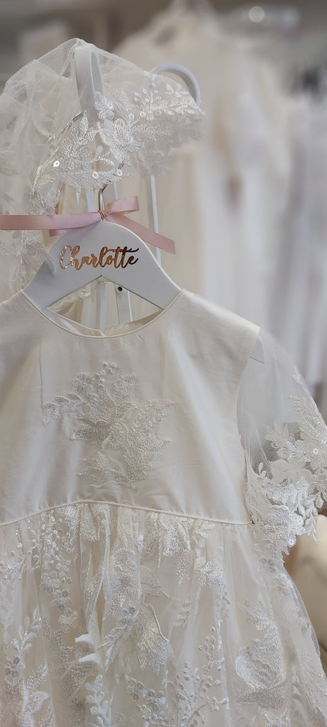 kids personalised christening coat hanger