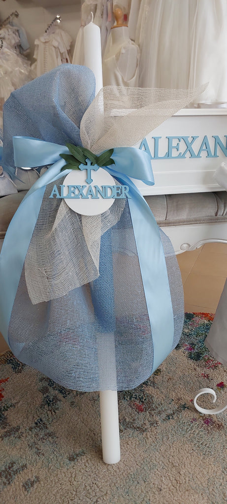 orthodox christening candle personalised