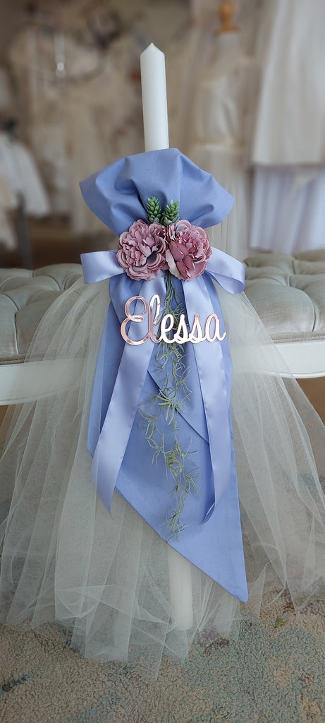 orthodox christening candle personalised with name