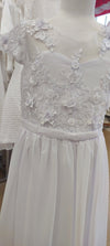 communion dress lace tulle pearl button first holy communion