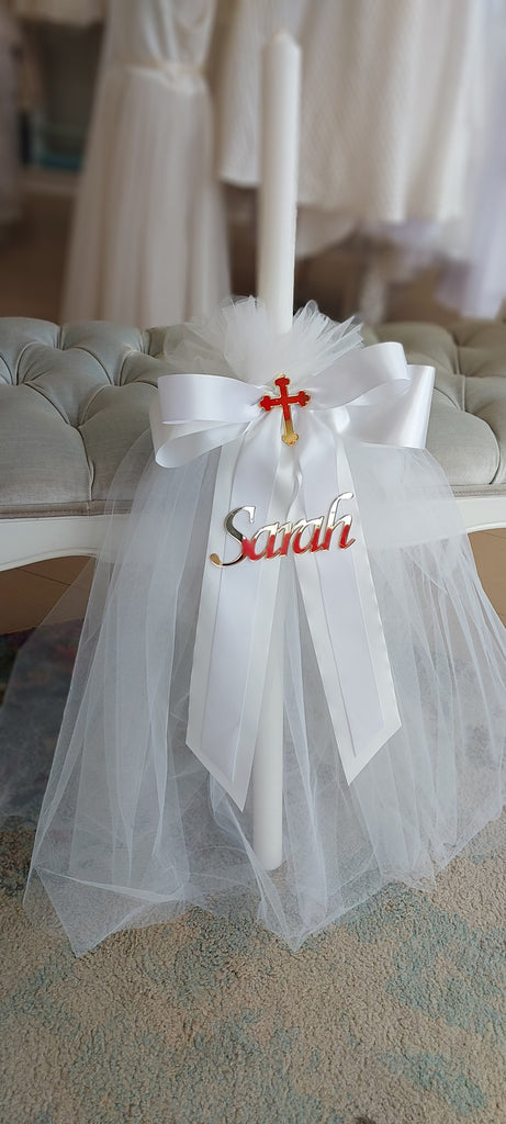 orthodox christening candle personalised with name