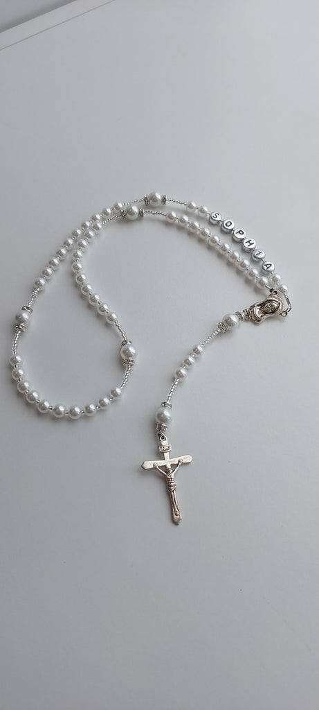 personalised rosary christening baptism communion