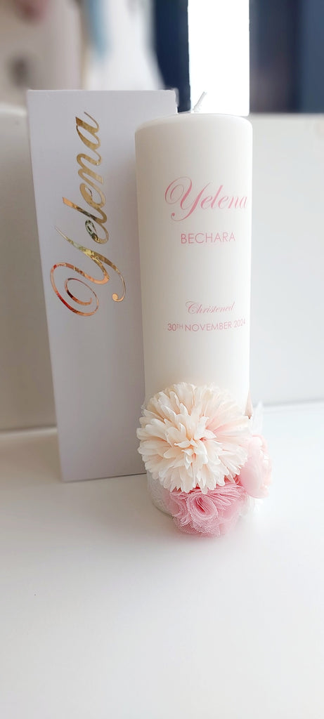 candle keepsake box personalised for christenings