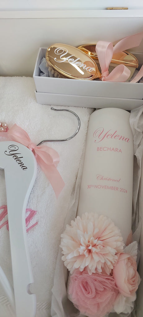 kids personalised christening coat hanger