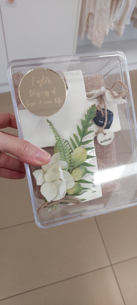 easter gift, boxed cross, ceramic cross, easter bunnies, easter chocolates, easter presents for kids, easter presents for godparents