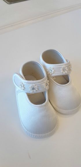 girls silk christening shoes