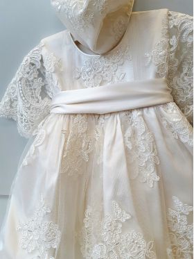 christening baptism lace gown