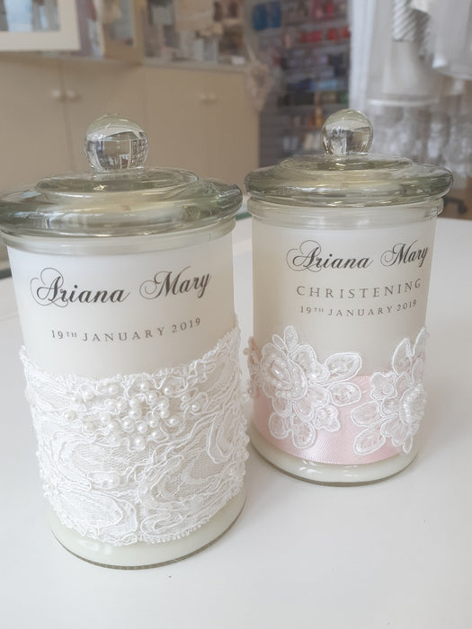 personalised candle jars godparent gift bomboniere