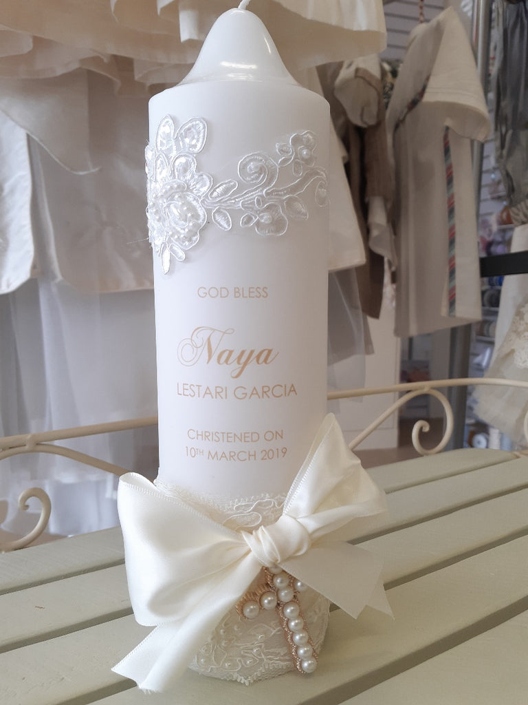 baptism christening candle