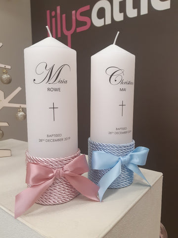 baptism christening candle
