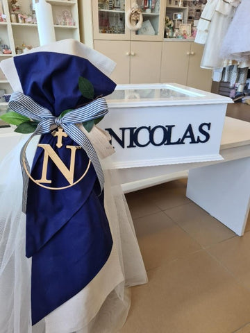 orthodox christening candle with personalised initial