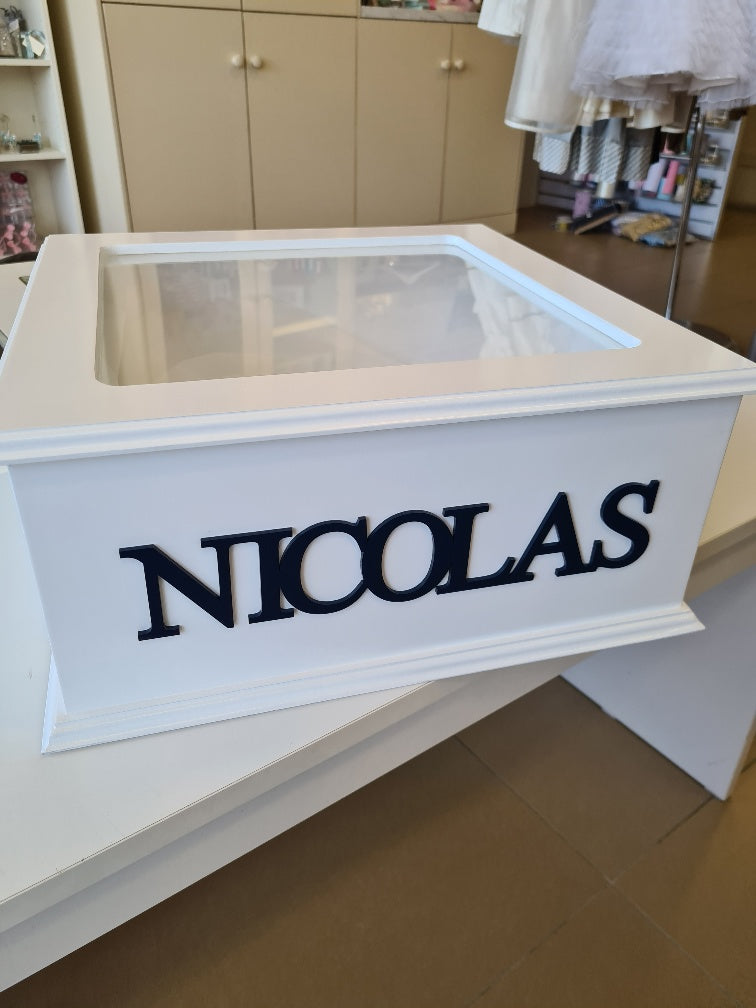 christening baptism timber keepsake personalised box