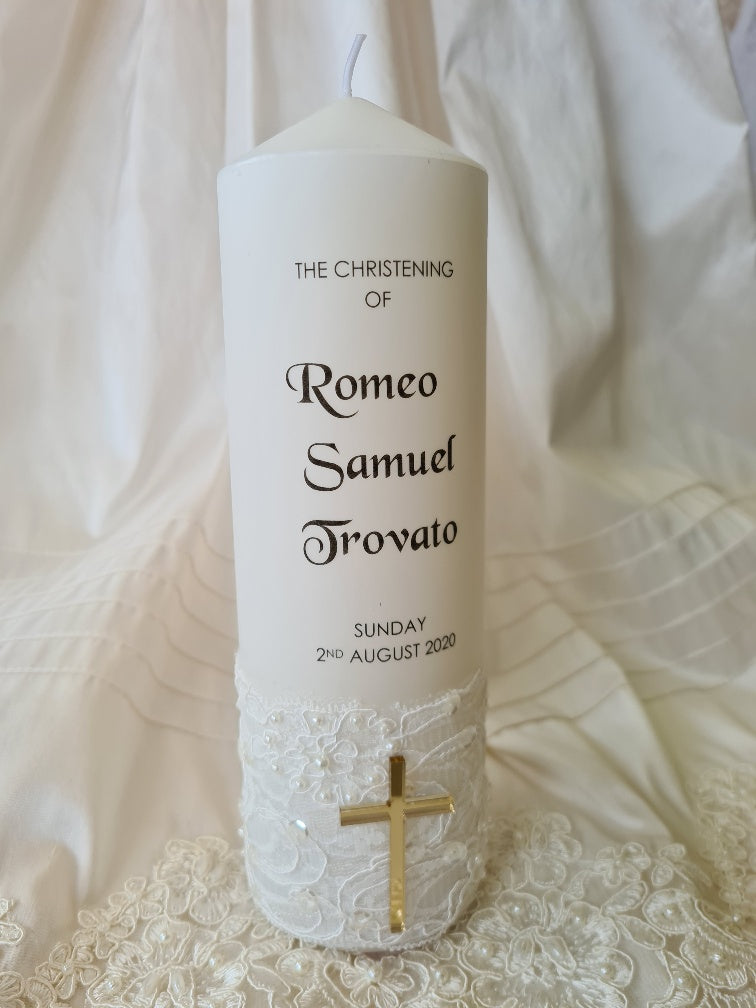 baptism christening candle