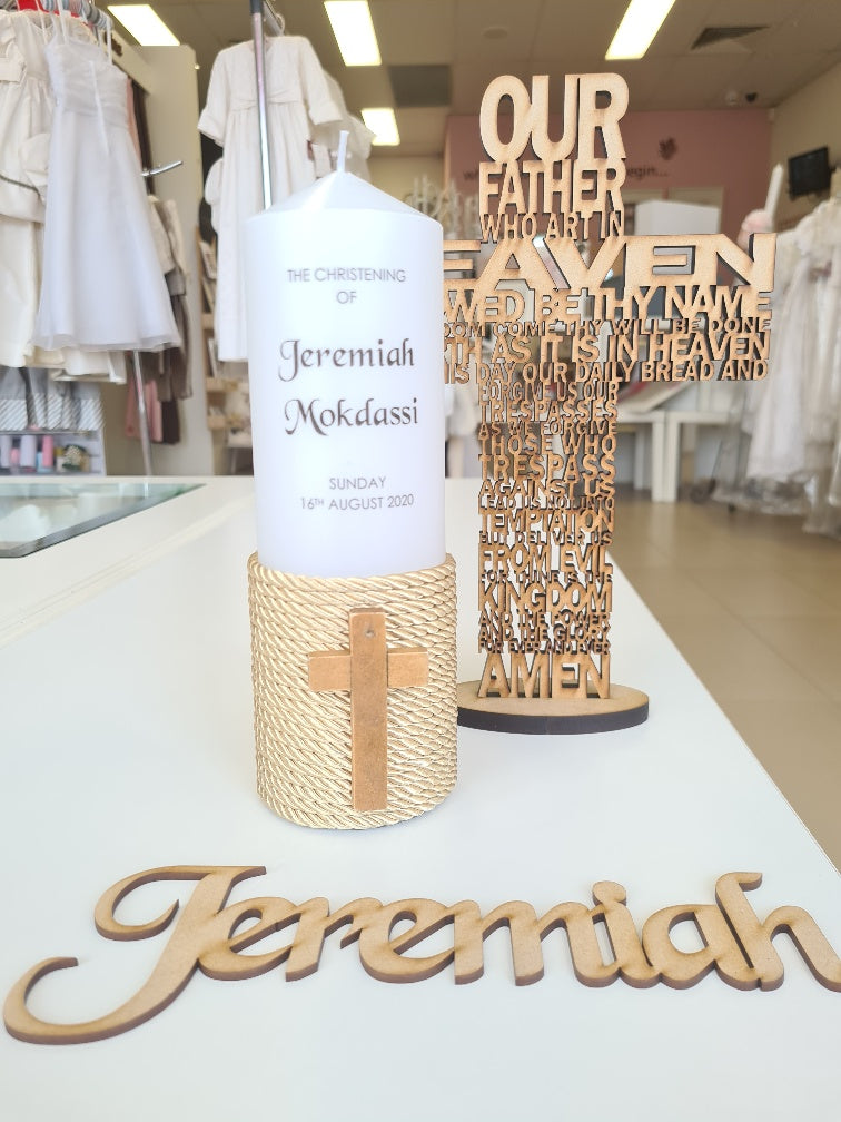 baptism christening candle